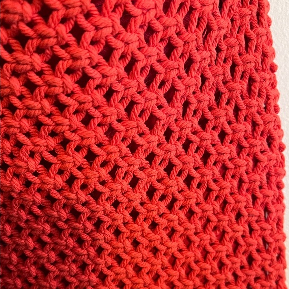 Lucky Brand Red Crochet Crossbody Bag with Fringe - Picture 7 of 7